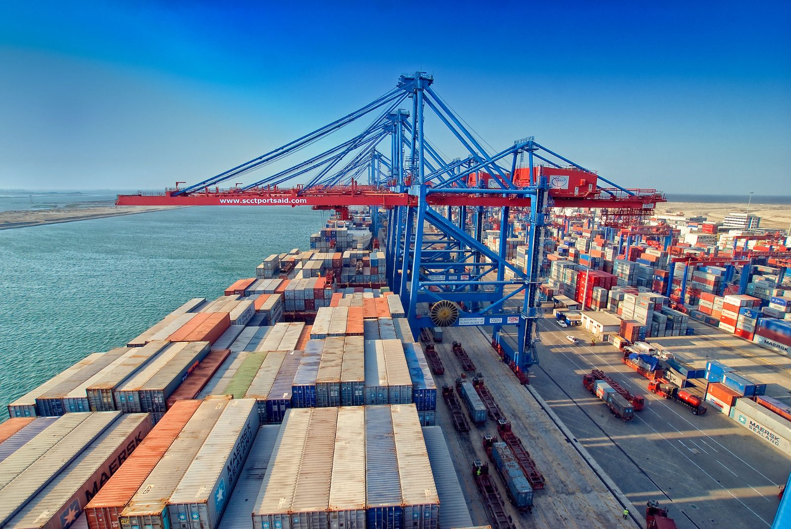 Trade Mar operations team, STS cranes at Suez Canal Container Terminal